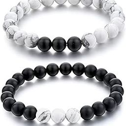 Gift Beaded Bracelets Stone Beads for Women Long Distance Relationships Bracelets Set of 2 Couples Gift bestfriends two matching bracelet Couple Bracelet for Lovers Pair-21