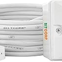 Bitcorp Power Strip 6A to 16A Converter with 1 Socket, 16A 2500W Extension Board with Surge Protection 1 Meter Cord for Home, Office, Fridge, Cooler, Computer, Air Conditioner (White) 220 Volts-0