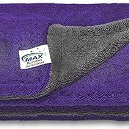 MAX Microfiber Cloth for Car (1200 GSM, 1 Pc, 40x60 cm, Purple) Fastest Drying Towel, Twisted Loop, Super Absorbent & Lint Free Towel with Edgeless Design for Professional Car Drying & Cleaning-image-20