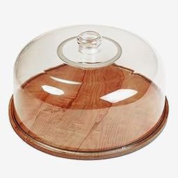 Wooden Cake Stand with Acrylic Dome, Round Cake Dessert Serving Tray Platter, Round Cake Cutting Holder, Cake Plate with Lid Serving Platter Tray Dessert Stand Cupcake Holder-31