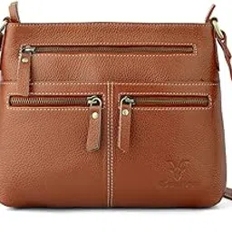 goatter Genuine Soft Leather Multi Pocket 10" Inch Sling Cross-BodyBag for Girls And Women,-picture-2