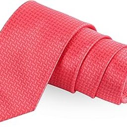 Sprawling Cut Pink Colored Microfiber Necktie For Men-image-58