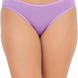 Women's Cotton Low Waist Outer Elastic Bikini Panty - Purple-image-101