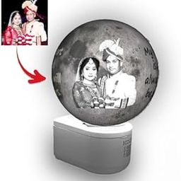 Paru3Dart Customized 3D Printed Photo (2 Photo) Moon Night LED Lamp,New Year Gift For Friend, Husband, Wife,Brother,Friends, Fiancée, Girlfriend, Sister(2 Picture & 2 Text- 6.5 Cm Lamp Size), White-picture-16