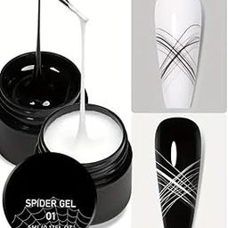 BELISMA Professional Black and White Spider Gel for Nail Art, For Wire Drawing Gel Polish, Set of 2-15