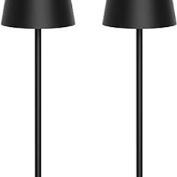 Klighten Pack of 2 LED Dimmable Battery Table Lamps, Wireless, Rechargeable, Warm Light Colour, 3000 K Table Lamp for Indoor and Outdoor Use with USB-C, Aluminium, IP54 Waterproof, Black-image-51