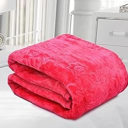 SK STORE Double Bed Blanket Mink Blanket for Heavy Winter Ac Solid Single Bed Blanket Super Soft Light Winter Blanket (Pink, Double Bed)-image-13