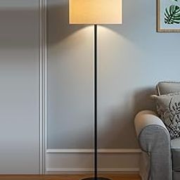 Ocean Home Decor Floor Lamp Standing Modern Silver Lamp Shade for Living Room Corner, Home, Hotel, Office (12 Inches, 4Ft Height)-23