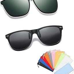 2PCS Clip on Sunglasses for Men, Clip on Sunglasses, Polarised Sunglasses Man with Adjustable Flip-Up Design for Driving, Fishing and Outdoor Activities-image-61