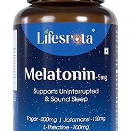 Lifesrota Melatonin Tablets (5mg – 60 Tab) | Magical Ayurvedic Sleeping Pills for Deep Sleep & Relaxation | Neend Ki Goli/Dwai | Herbal Supplement for Strong Sleep for Men & Women-2