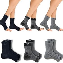 Ecosync Open Toe Bamboo Cotton Neuropathy Compression Socks - Combo Pack of 3 (Black + Inverted Black + Speckled Grey), Moisture-Wicking, Pain Relief, Breathable, Anti-Bacterial, Eco-Friendly, Unisex-image-67