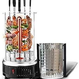 MYHEART My Heart Electric Power Vertical Bbq Grill Stainless Steel Broiler Bbq Tong Grill Oven Home Smokeless Electric Grill Kebab Machine, Free Standing-24