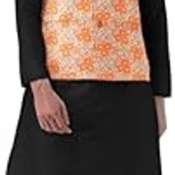 Men's Jacquard Printed Full Sleeve Waistcoat (Orange, 40)-PID53483-picture-18