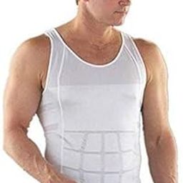 Tummy Tucker Slim & Lift Body Shaper Vest Wear Undershirt for Men's Small (White)-image-65