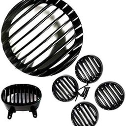 Gate 7 Metallic Set of 6 Bike Headlight Grill for Bajaj Avenger (Black)-15