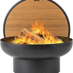 DENKOE Cast Iron Fire Pit Table with Lid, Extra Thick and Heavy Duty Fire Bowl, Deep Round Firepit for Outdoor Bonfire Gatherings, Wood Burning Firepits for Outside Patio, Modern Outdoor Fire Pits-picture-28