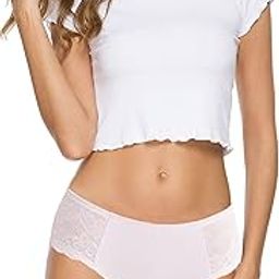 Womens Underwear Cotton Bikini Panties Lace Soft Hipster Panty Ladies Stretch Full Girls Briefs (Multicolor)-image-15