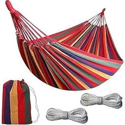 JABA'S Camping Hammock Swing Cotton Fabric Portable Travel Tree Hanging Bed Indoor Outdoor Garden Beach Sleeping Jhula for Baby Adults Men & Women-image-81