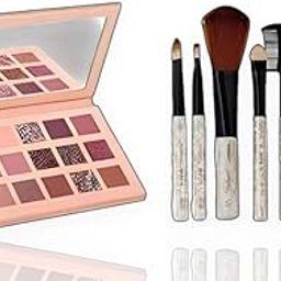 Makeup Eyeshadow Palette, 18 Shades, 5 Makeup Brushes, 2 Makeup Blenders, 5 Makeup Brush Holders-47