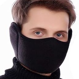 Nema 2 in 1 Unisex Winter Mouth Muffle/Earmuffs - Black-image-93