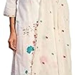 Women's Embroidered Pure Cotton Calf Length Straight Kurta Pant With Dupatta Set (Kh0Wh7971)-picture-32