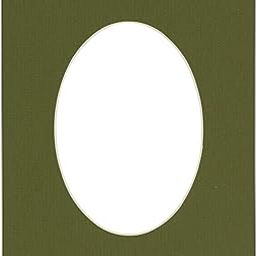 CountryArtHouse Dill Green Acid Free 11x17 Oval Picture Frame Mat with White Core Bevel Cut for 8.5x11 Pictures - Fits 11x17 Frame - Pack of 1 Matboard Show Kit with Acid Free Backing & Clear Bag-image-96