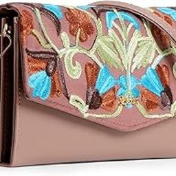 Embroidered Floral Design Compact and Minimalist Design Clutch with Sling Strap | For Gift | Stylis Clutch For Women | Traditional Bag For Women's-image-90