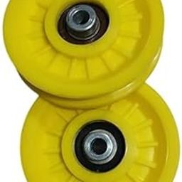 2PCS Yellow Rubber Gym Pulleys – Smooth, Quiet, Heavy-Duty Steel Core for Home & Commercial Equipment-image-6