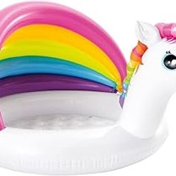 KAOMOJI Inflatable Unicorn Swimming Pool with Sun Shield Blow-Up Pool for Kids & Adults Durable PVC Material | Easy Setup Perfect for Backyard Summer Fun (1PCS)-image-33