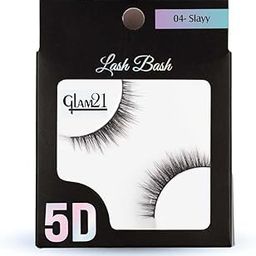 Glam21 Lash Bash Eyelashes - 5D Fake Eyelashes, False Eyelashes for Eye, 1 Pair, Natural & Soft - SLAYY-image-35