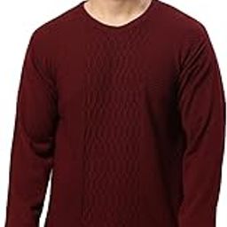 Men's Regular Fit Acrylic Wool Blend Round Neck Structure Cable Pattern Full Sleeve Sweater-picture-16