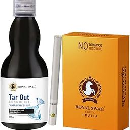 ROYAL SWAG Ayurvedic Herbal Cigarettes FRUTTA Flavour (20 Sticks) 100% Tobacco-Free & Nicotine-Free With Lung Detox Syrup 200 ml (Sugar-Free) For Lung Cleansing and Detoxification-image-64