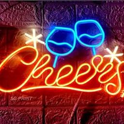 SG PRINT Cheers LED Neon Lights Frames for Bedroom Wall Decor Wedding Birthday Party Home Décor for Party Gifts(12X18) Orange blue-image-65