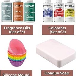 Select - Soap Making Kit (500g Opaque, 3 Bottles of, 3 Bottles of Fragrances, 1 Mould) For DIY Making Soap Supplies-image-59
