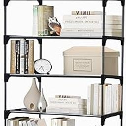 URBAN CHOICE Carbon Steel Book Shelf Rack Home Library Study (6 Shelves), Black-image-51