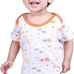 Unisex Kid Classic Fit Solid T-Shirt and Short Set | Orange/White | 2-3 Years | KIDS12851-image-16