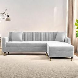 Casaliving Garcia 4 Seater Sofa Set for Living Room (Grey Colour) Premium Fabric Sofa-image-82