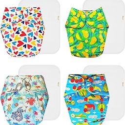Dumbledo Premium Cloth Diaper with Cotton Insert (Pack of 4) | Soft & Gentle | 6-Layer Absorbent Pad | Adjustable Snaps | Trusted by Moms | 3 Months – 3 Years | Unisex Baby-picture-15