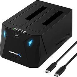 SABRENT USB Type C SATA 2.5” & 3.5” Dual Bay Hard Drive Docking Station | Offline Cloning | Up to 5Gbps | Tool Free Installation (EC-CH2B)-10