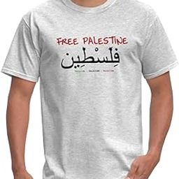 Free Palestine Men's T-Shirt Cotton T-Shirt - Regular Fit, Printed T-Shirts for Men-image-4