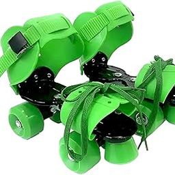RavSo Latest Designed Roller Skates with Break for Kids Adjustable 4 Wheels Skating Shoe Age Group 8-16Years (Roller Skates for Shoe Size 19-25 cm Size) (Green Roller Skates for Shoe Size 19-25cm)-3