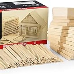 Magicfly Popsicle Sticks, 1000pcs, Natural Wooden Food Grade Craft Sticks, 4-1/2 Inch Great Bulk Ice Cream Sticks for Craft Project, Home Decoration-picture-12