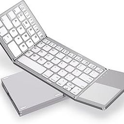 Acoucou Foldable Bluetooth Keyboard Portable Wireless with Sensitive Touchpad, Rechargeable Travel PocketSize Compatible with iOS, Windows, Android Smartphone Tablet Laptop-17