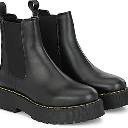 Black Women’s Vegan Leather Chelsea Boots 63761-image-27