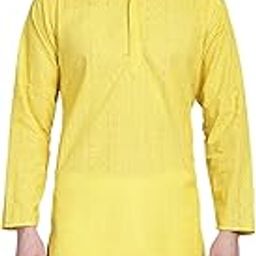 Men's Cotton Blend Regular Fit Casual Kurta-image-110
