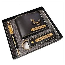 Zorif Customised Black Wallet Keychain Combo Set-image-25