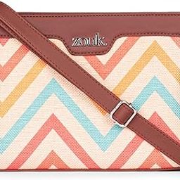 Printed Vegan Leather Harmony Sling Bag With Adjustable Strap For Women's Girls-73
