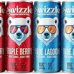 Swizzle Fruit-Based Mocktail Combo | Swizzle Blue Lagoon & Triple Berry | Premium Non-Alcoholic Beverages | 250 ML Cans | Natural Fruit Flavors (Fruit Based Mocktail Combo (250Ml (Pack of 4 (2X2)))-image-62