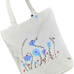 Hand-painted Canvas Tote Bags with Zip closure, unique beautiful Tote Bags for Shopping, Travel & beach bags for women,College Bag for Girls,-image-24