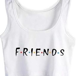 Friend Woman Cotton Sleeveless Crop Top Funny Tank Top Vest-image-73